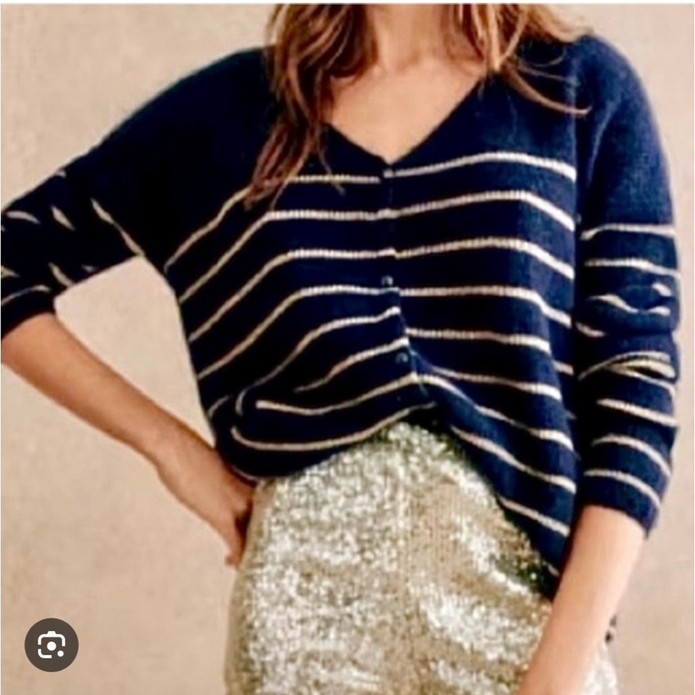 Sezane Barry Cardigan Navy / Gold - Size M